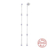 Silver Triangular Letter Love Geometric Tassel Long Chain Ear Line Earrings For Women
