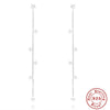 Silver Triangular Letter Love Geometric Tassel Long Chain Ear Line Earrings For Women
