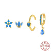 925 Silver Women's Geometric Earrings With Electroplating Treatment