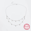 925 Silver Women's Necklace Doublelayer Design Simple Zircon Geometric Electroplated Jewelry