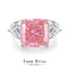 925 Silver Women's Square Geometric Diamond Cut Ring