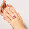 925 Silver Women's Square Geometric Diamond Cut Ring