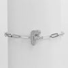 Silver Zircon Bubble Pclip Chain Adjustable Women's Bracelet Copper With Letters Numbers Text Electroplating