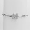 Silver Zircon Bubble Pclip Chain Adjustable Women's Bracelet Copper With Letters Numbers Text Electroplating