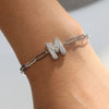 Silver Zircon Bubble Pclip Chain Adjustable Women's Bracelet Copper With Letters Numbers Text Electroplating