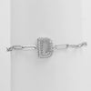 Silver Zircon Bubble Pclip Chain Adjustable Women's Bracelet Copper With Letters Numbers Text Electroplating