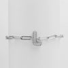Silver Zircon Bubble Pclip Chain Adjustable Women's Bracelet Copper With Letters Numbers Text Electroplating