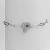 Silver Zircon Bubble Pclip Chain Adjustable Women's Bracelet Copper With Letters Numbers Text Electroplating