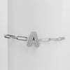 Silver Zircon Bubble Pclip Chain Adjustable Women's Bracelet Copper With Letters Numbers Text Electroplating