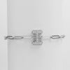 Silver Zircon Bubble Pclip Chain Adjustable Women's Bracelet Copper With Letters Numbers Text Electroplating