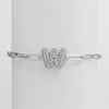 Silver Zircon Bubble Pclip Chain Adjustable Women's Bracelet Copper With Letters Numbers Text Electroplating