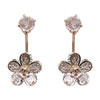 925 Silver Zircon Flower Earrings For Women Elegant Personality All Match Fashion Niche Light Luxury Style