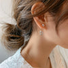 925 Silver Zircon Flower Earrings For Women Elegant Personality All Match Fashion Niche Light Luxury Style
