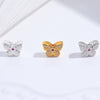 Silver Zircon Inlaid Butterfly Bow Beads Spacer Beads Handmade Rope Bracelet