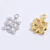 Silver 925 Zirconium Inlaid Geometric Square Pendant For Bracelet Necklace Earrings