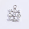 Silver 925 Zirconium Inlaid Geometric Square Pendant For Bracelet Necklace Earrings