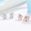 925 Silver Zodiac Mouse Stud Earrings Cute Animal Electroplated Lucky Rat Earrings For Women Simple Design
