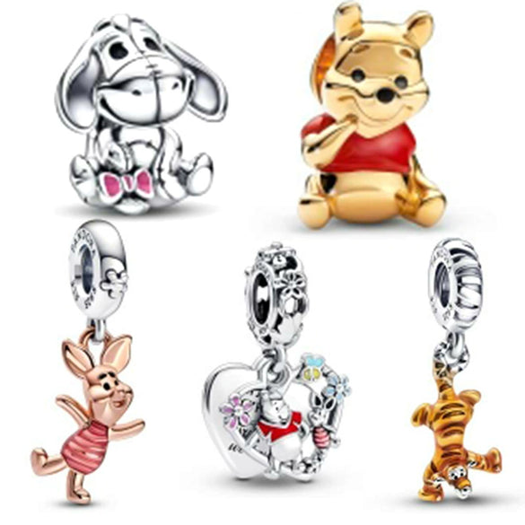 Silverplated Metal Charm Diy Bracelet With Totem Pattern And Cartoon Character Style