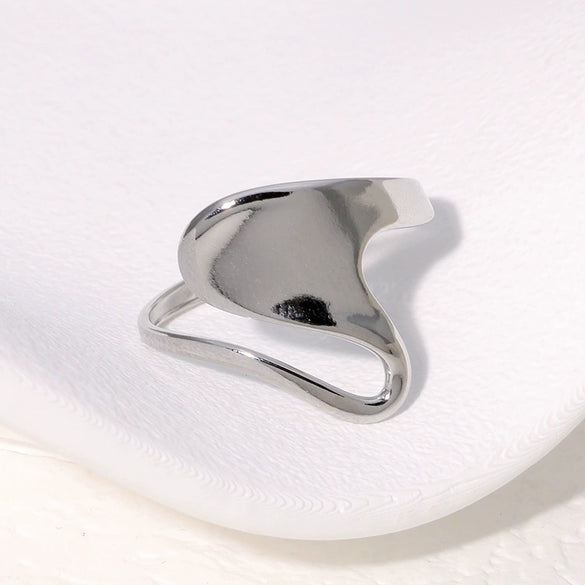 Simple Alien Irregular Gloss Open Ring For Women Stainless Steel With Electroplating And Animal Zodiac Pattern