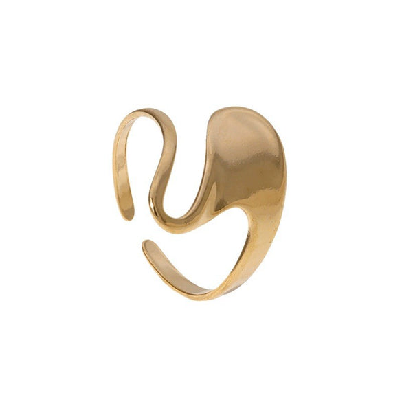 Simple Alien Irregular Gloss Open Ring For Women Stainless Steel With Electroplating And Animal Zodiac Pattern