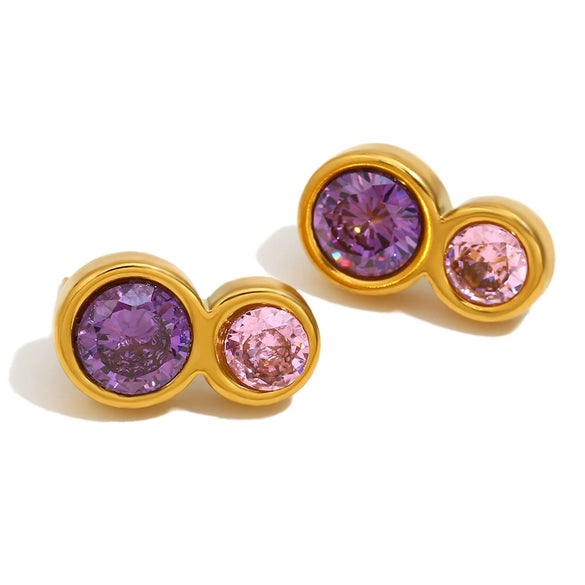 Simple All Match Elegant Round Fashionable Stainless Steel 18K Gold Plated 8 Shaped Geometric Earrings For Women