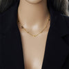 Simple All Match Heart Shaped Diamond Encrusted Crystal Love Pendant Necklace In Stainless Steel With Electroplating For Women