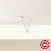 Simple All Match S925 Sterling Silver Geometric Tassel Chain Flat Head Piercing Ear Nail With Inlaid Zircon
