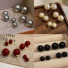 Simple All Match Women's Imitation Pearl Earrings With Geometric Design And Pearl Inlaid Treatment