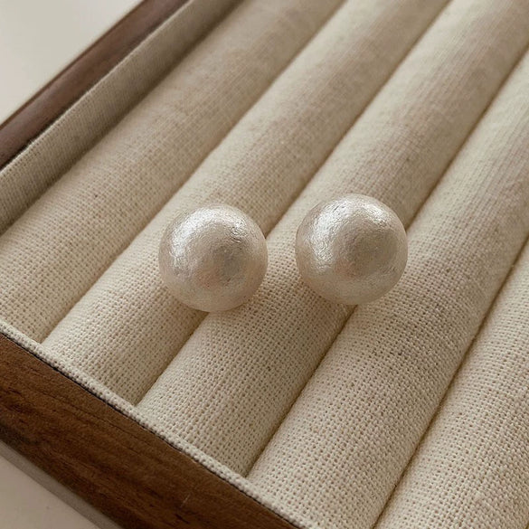 Simple All Match Women's Imitation Pearl Earrings With Geometric Design And Pearl Inlaid Treatment