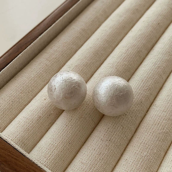 Simple All Match Women's Imitation Pearl Earrings With Geometric Design And Pearl Inlaid Treatment