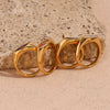 Simple Allmatch Fashion Diamond Jewelry Stainless Steel Plated Golden Horse Eye Zircon Seal Ring For Women With Geometric Design And Electroplating Process