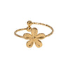 Simple Allmatch Fashion Flower Goldplated Stainless Steel Open Ring For Women