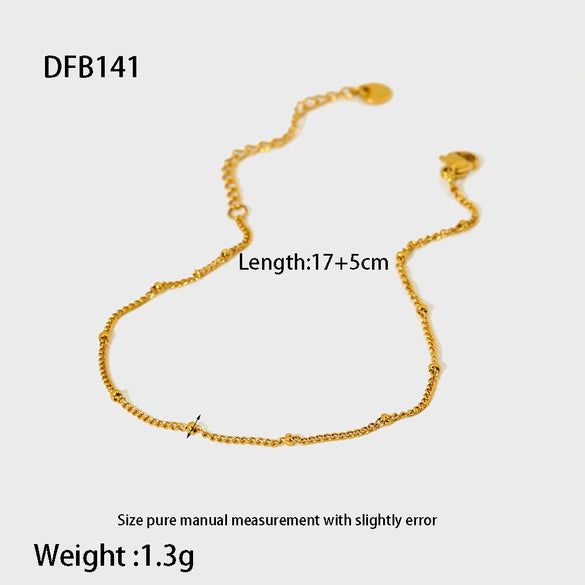 Simple Allmatch Geometric Stainless Steel Electroplated Twist Chain Figaro Chain Watch Strap Bracelet Unisex