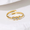 Simple Allmatch 18K Goldplated Titanium Steel Ring With Diamond Elegant Cold Style Electroplated For Women
