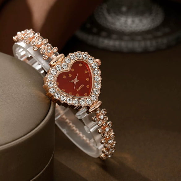 Simple Allmatch Love Dial Quartz Watch Alloy Strap Stainless Steel Buckle For Female