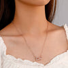 Simple Allmatch Love Necklace With Double Peach Heart Pendant Copper Alloy Diamond Design For Women