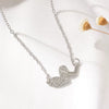 Simple Allmatch Love Necklace With Double Peach Heart Pendant Copper Alloy Diamond Design For Women