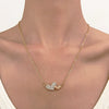 Simple Allmatch Love Necklace With Double Peach Heart Pendant Copper Alloy Diamond Design For Women