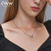 Simple Allmatch Love Necklace With Double Peach Heart Pendant Copper Alloy Diamond Design For Women