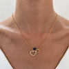 Simple Allmatch Love Necklace With Double Peach Heart Pendant Copper Alloy Diamond Design For Women