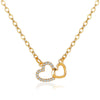Simple Allmatch Love Necklace With Double Peach Heart Pendant Copper Alloy Diamond Design For Women