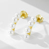 Simple Allmatch S925 Sterling Silver Geometric Pearl Women's Earrings