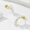 Simple Allmatch S925 Sterling Silver Geometric Pearl Women's Earrings
