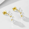Simple Allmatch S925 Sterling Silver Geometric Pearl Women's Earrings