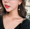 Simple Allmatch Small Fresh Bow Cat's Eye Stone Tassel Earrings For Women Trendy Long Elegant Earrings With Styling Bow Shape Electroplated Alloy And S925 Silver Needle