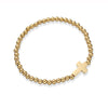 Simple Allmatch Stainless Steel Electroplated Women's Cross Beaded Bracelet