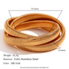 Simple Allmatch Titanium Stainless Steel 18K Gold Plated Threelayer Winding Elastic Snake Chain Bracelet For Women