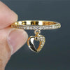 Simple Allmatch Women's Copper Heartshaped Ring With Zircon Design