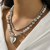 Simple Alloy Heart Pendant Necklace With Electroplating Treatment