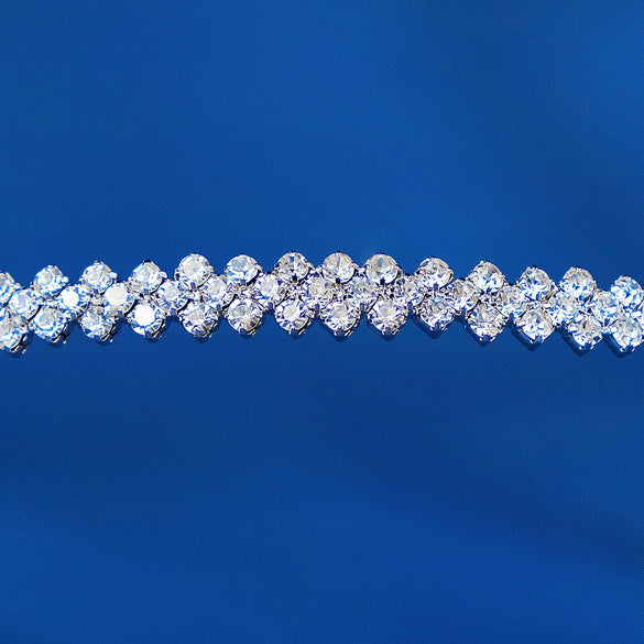 Simple Alloy Rhinestone Thin Headband For Women Diamond Inlay Hairband Elegant Daily Hair Jewelry